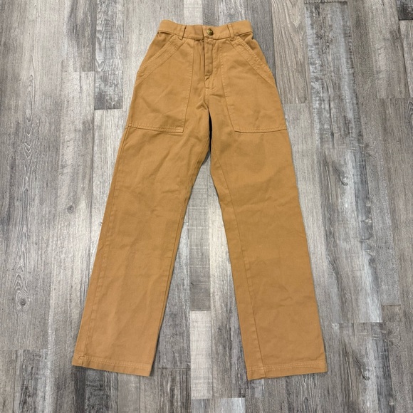 Big Bud Press Tan Work Pants Cotton Twill Straight Leg High Waisted Utility XXS - Picture 4 of 12